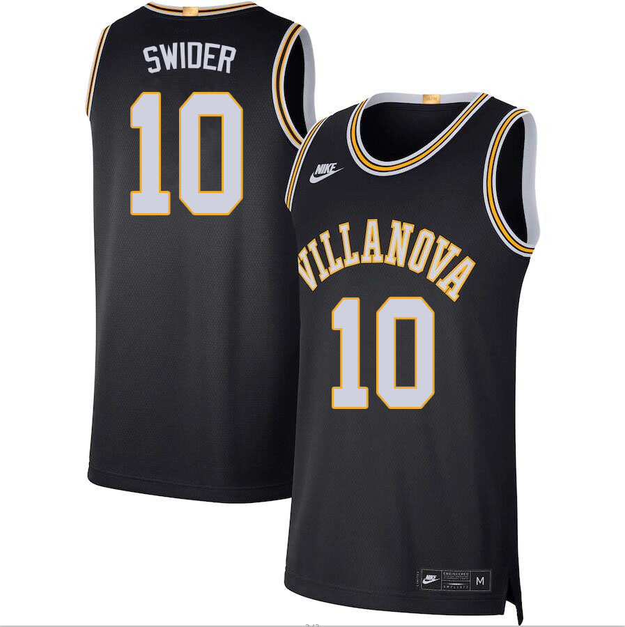 Men #10 Cole Swider Villanova Wildcats College Basketball Jerseys Sale-Black
